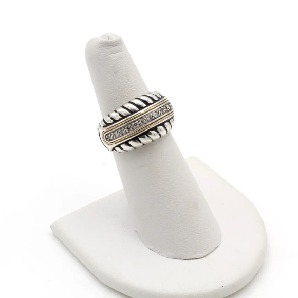 Effy Sterling Silver 18k Genuine Diamond Unisex Designer Ring